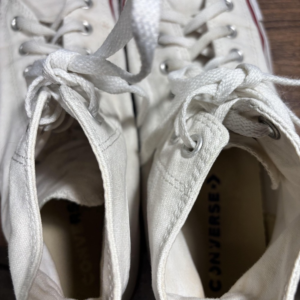 Converse Chuck Taylor All Star High Top Shoes Mens 11.5 Womens 13.5 White Canvas - Picture 7 of 13